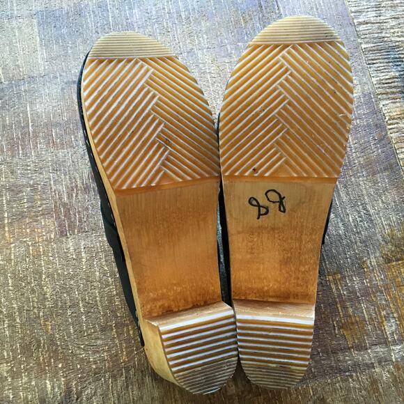 Sanita Manuella Clog Womens 39 8 Black Slip On Leather Wood Classic Comfort - Picture 9 of 12